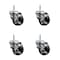Service Caster 3 Inch Soft Rubber Wheel Swivel 58 Inch Threaded Stem Caster Set with Brake SCC SCC-TS20S314-SRS-TLB-58212-4 - alternate 1